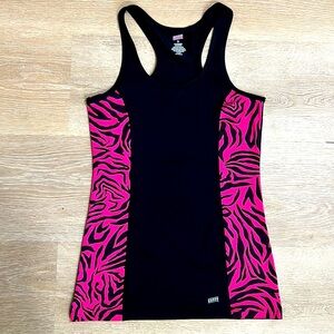 Soffe | Prima Racer Back Tank Top Fuchsia with Zebra Stripes